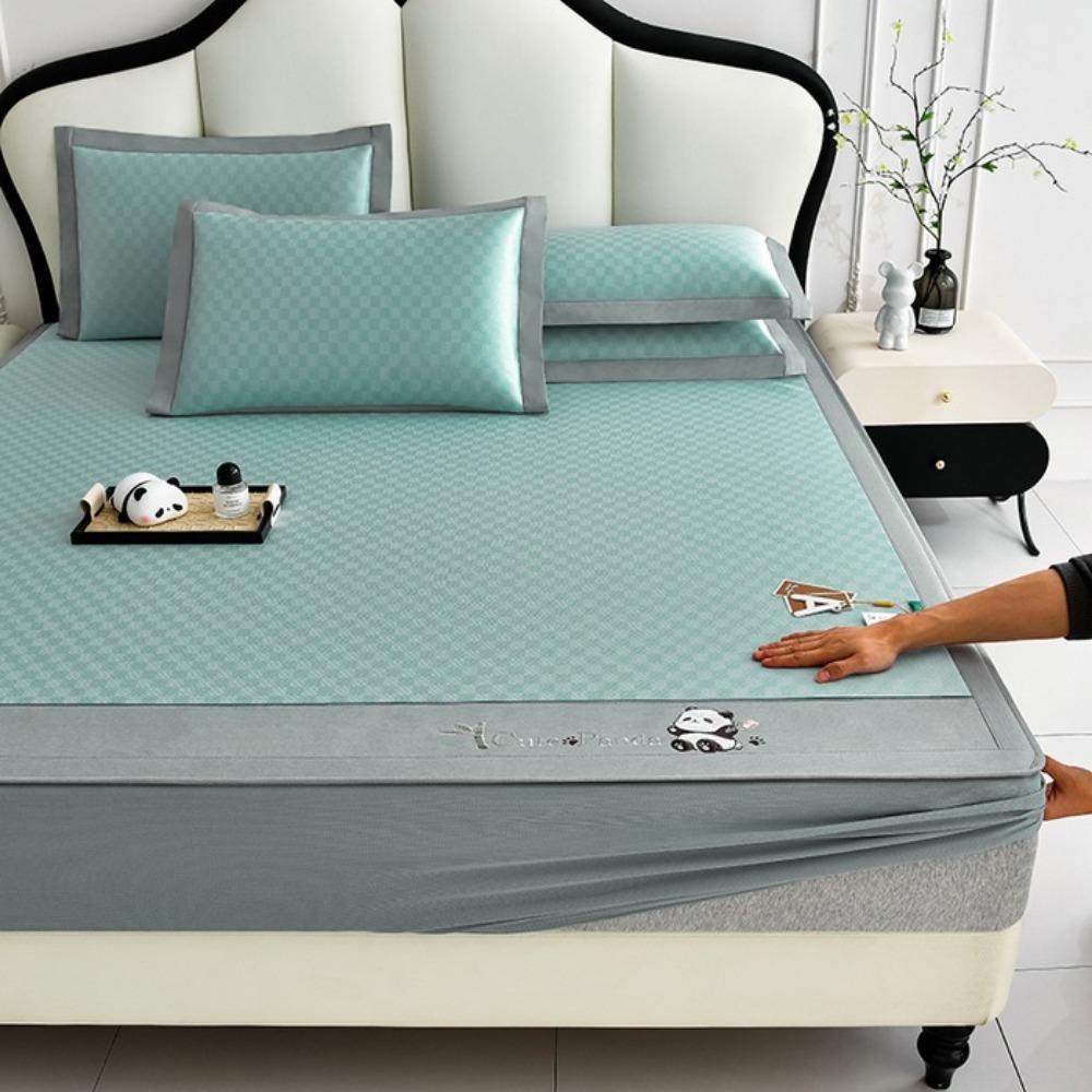 Class A Ice Silk Mattress Three-piece Set Summer Ice Silk Mat Mattress Protective Cover Hotel Air Conditioner Mattress Bedspread Machine Washable