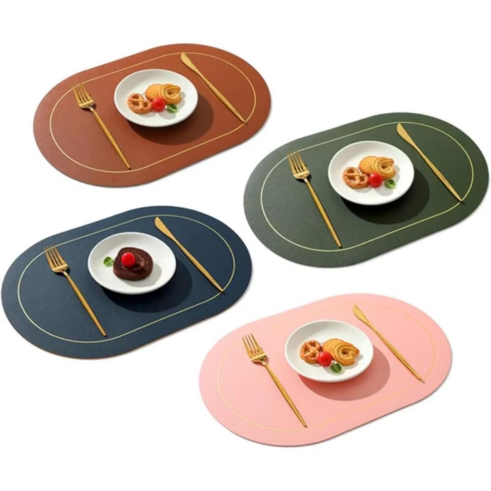 Faux Leather Placemats -Double-Sided, Hand Washable, Anti-Slip,Perfect for Dining - Durable, Easy To Clean, Versatile Table Mats