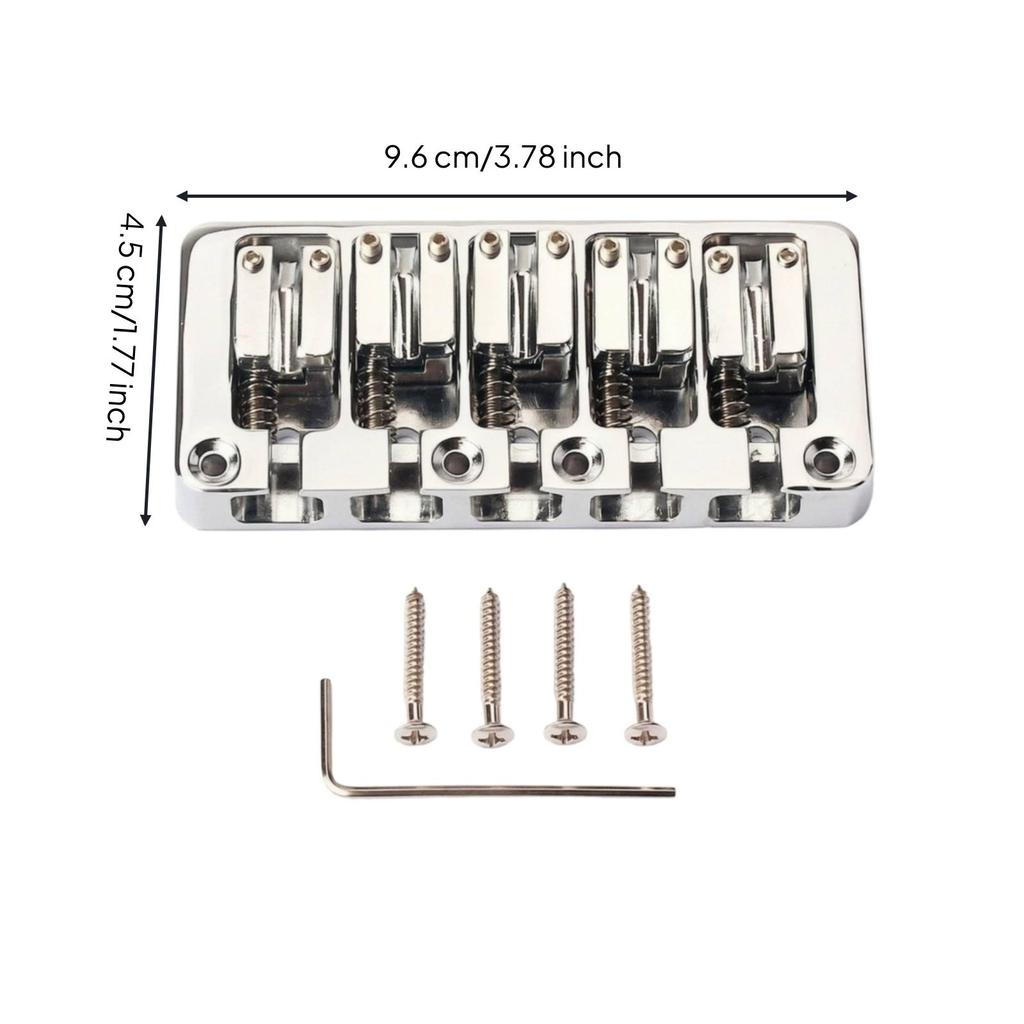 5-String Bass Bridge Easy to Install Guitar with Adjustable Saddles