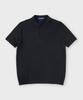 PANICALE Navy Herringbone Cotton Short Sleeve Polo Knit