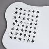 Alien Crystal Rhinestone Nail Stickers: Gold, Silver & Black Stars with Irregular Pentagram Decals