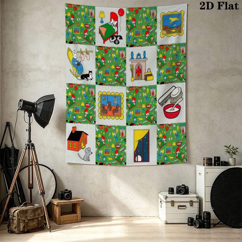 Goodnight Moon Wall Tapestry Aesthetic Wall Hanging Printed Fabric Blanket Decorative Tapestries For Bedroom Living Room Home Decor