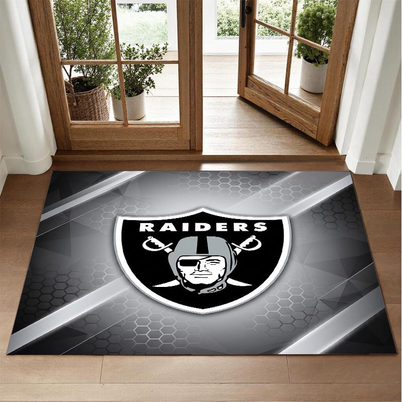 Las Vegas Raiders Design Crystal Velvet Rug Soft Decorative Mat for Bedroom Entrance