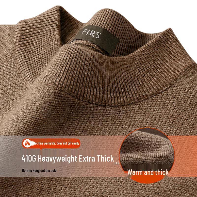 Shanshan Men's Heavyweight Machine Washable Thermal Half-High Neck Knit Sweater