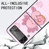 Cute Axolotl Kawaii Black Phone Case For Samsung ZFlip7 ZFlip6 ZFlip5 ZFlip4 ZFlip3 5G Hard Protective Galaxy Z Flip 3 4 5 6 7