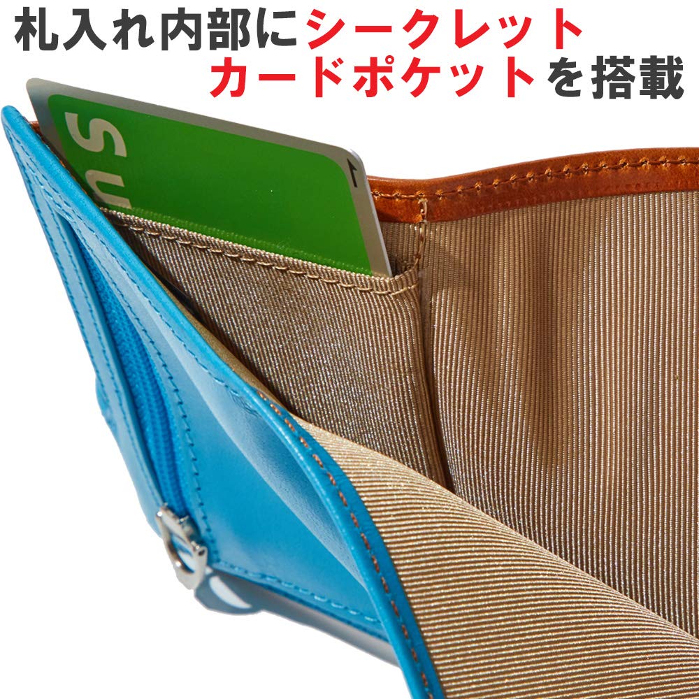 Golbe Italian Leather Aluminum Card Holder H (Blue)