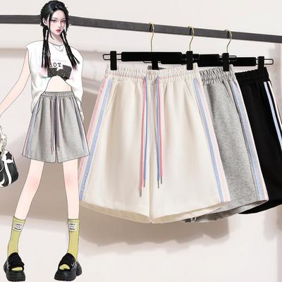 Versatile Wide-leg Sports Shorts for Women In Summer New Side Contrasting Trolley Casual Running