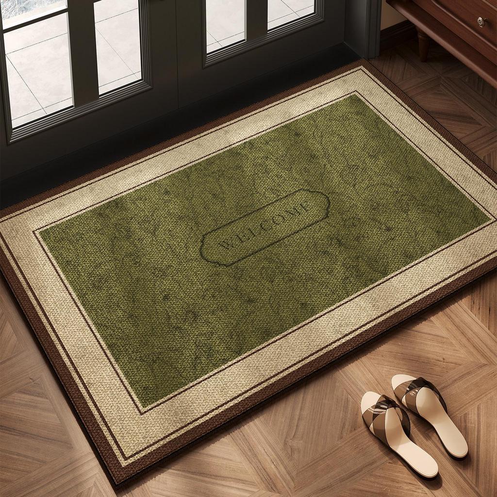 Vintage Door Mat: High-End, Non-Slip, Easy Clean, Cuttable, Dirt-Resistant, Wash-Free for Home Use