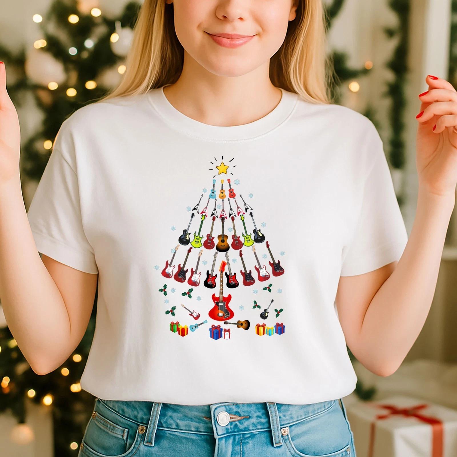 2025 Christmas unisex ,Night before Christmas Family, Guitar Christmas (CH) 2XL