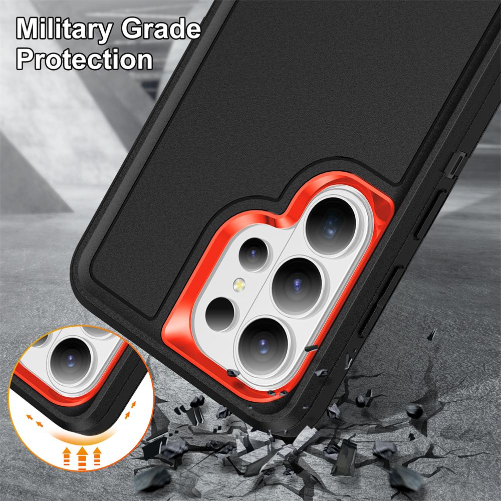 3IN1 Shockproof Stand Holder Phone Case For Samsung S26 S25 S24 Plus Ultra A54 A56 Heavy Duty Rugged Hybrid Military Cover Funda