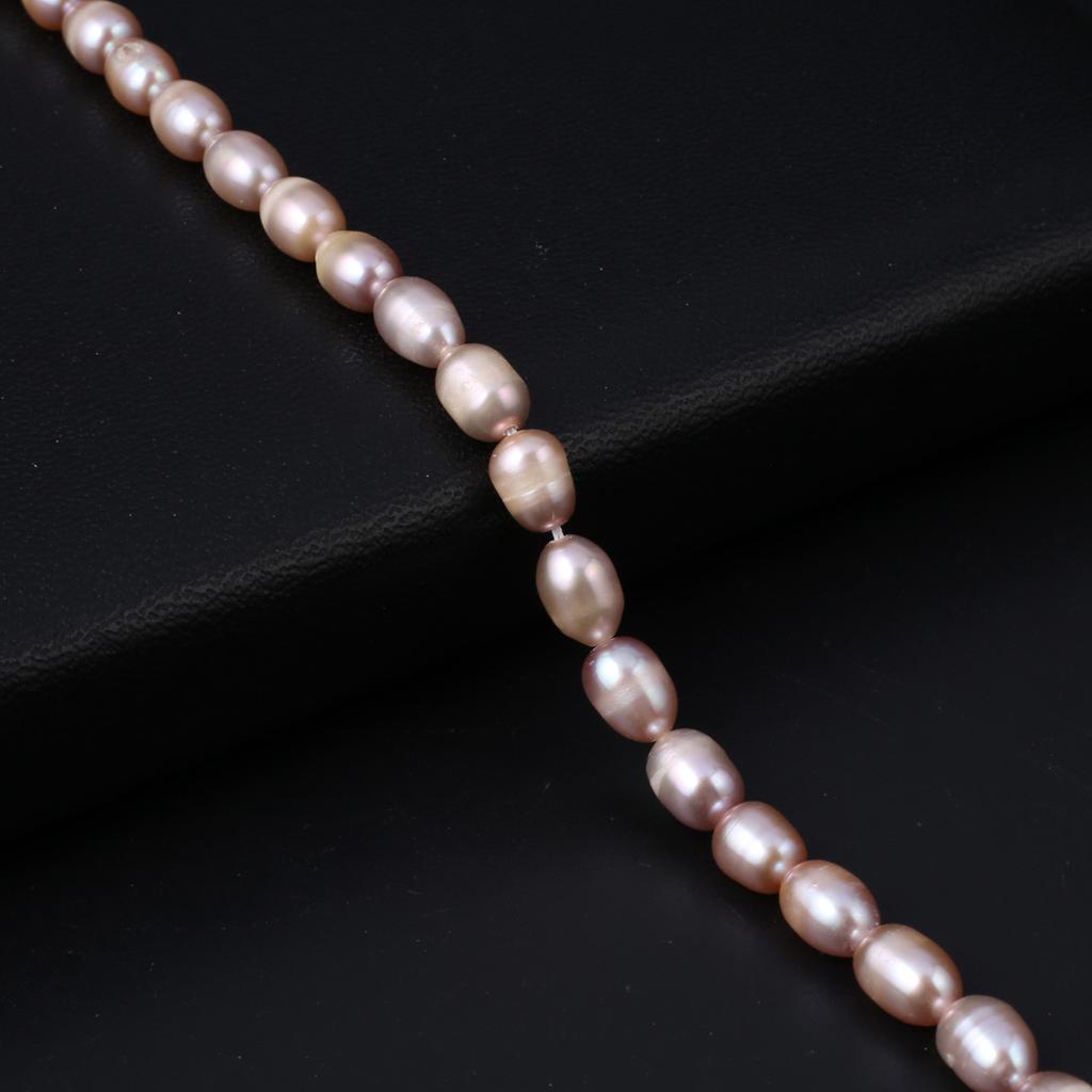 1String, Light Orange Natural Freshwater Pearls, Handmade Rice Pearl Beads, 5-6 Mm, for DIY Necklace Accessories, Jewelry Making, Women Gift, 36 Cm