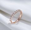 Simple Wedding Rings For Women Square Natural Zircon  Rose Gold Rings Fashion Party Daily Fine Jewelry Best Gift
