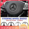 Car Sticker 1pcs 52mm 57mm Car Steering Wheel Badge Emblem Sticker For Mercedes Benz W204 W205 W212 W213 W221 W177 W246 GLA GLC