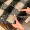 Scarf Autumn and Winter Women's Senior New Black and White Plaid Korean Couple Warm Student Thickened Scarf Men