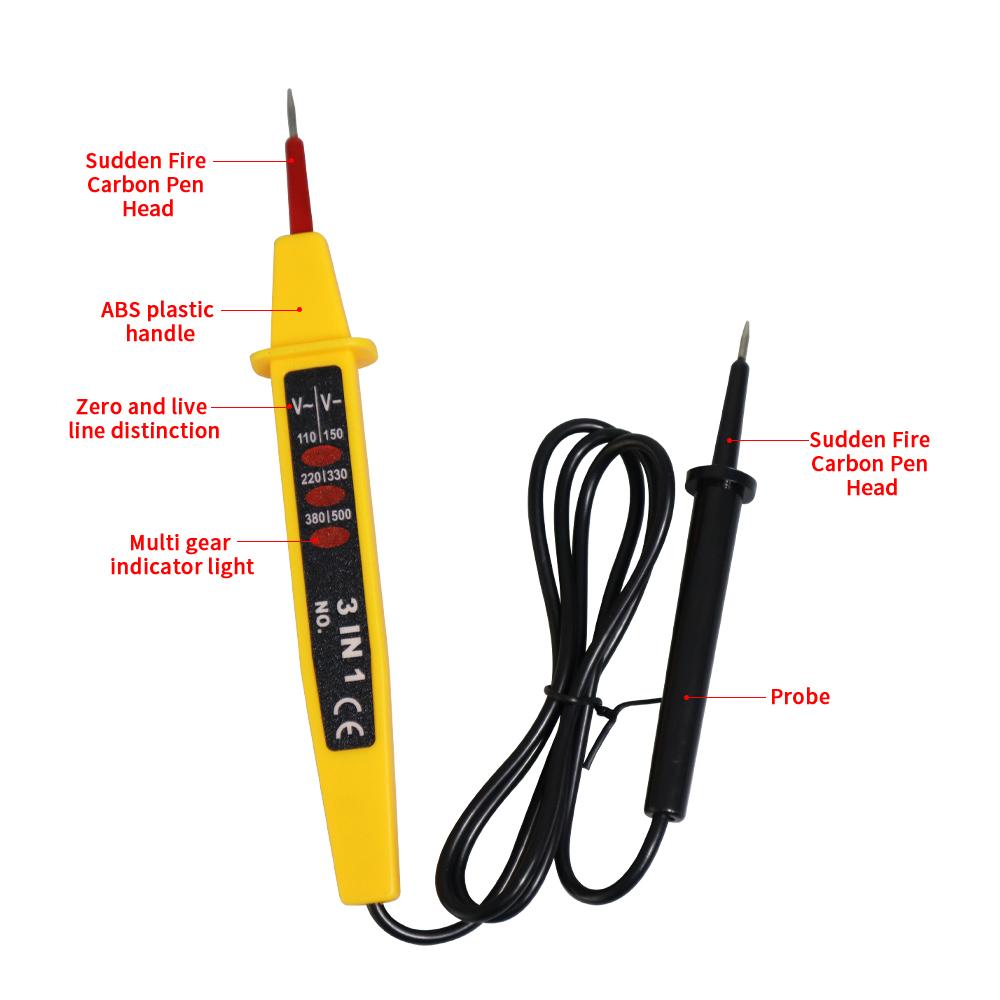 3-in-1 Spannungsprüferstift AC/DC 6-500V Für Hausverkabelungsinspektion Elektrogeräte Auto Elektrischer Schaltkreis Detektor Tester
