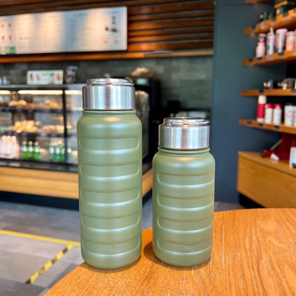 Double Wall Thermos Water Bottles Portable Handle Large Capacity Bottle  Car Travel
