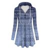 Women's Casual Fashion Color V Neck Long Sleeve Button Hoodie Tops