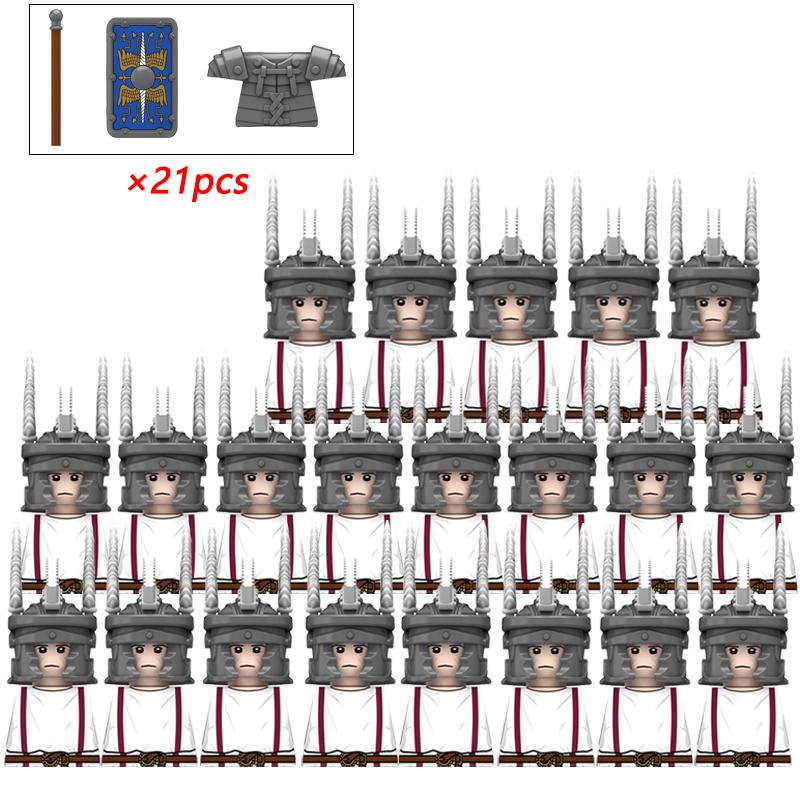 11/21pcs N818-821 Rome Medieval Knights Templar Crusade Spartan Warriors Infantry Cavalry Figures Building Blocks Kids Toys