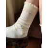 Retro Floral Socks with Children's Hollowed-out Mesh Pattern, Transparent and Soft Mid-length Pile Socks