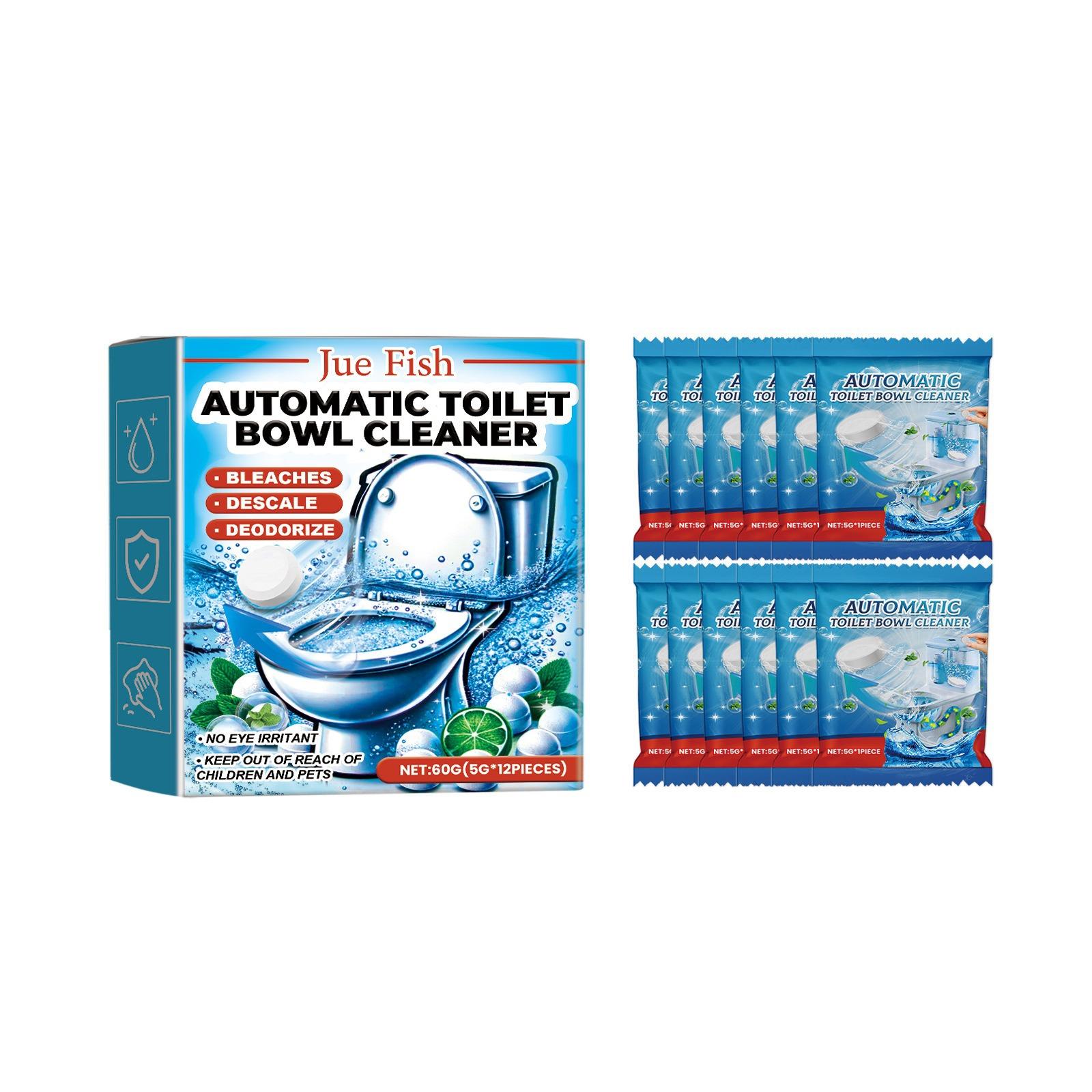 Jue Fish Automatic Toilet Bowl Cleaner Descale Deodorize Long Lasting Protection Household Toilet Cleaner Effervescent Tablets 60ml