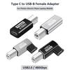USB-A/Mini/Micro/Type C To USB-B Female Adapter Dc Power Connector USB 2.0 Converter for Printer Electric Piano Laptop Mobile