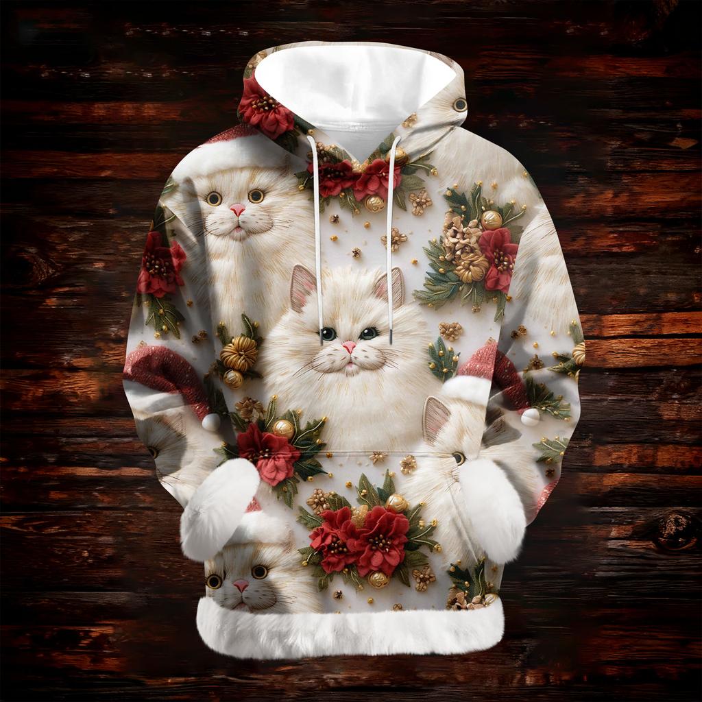 Kvinners uformelle motetrykk Langermet sweatshirt med hette