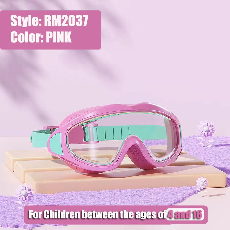 Kids Children's Swimming Goggles Boys and Girls Protective Swimming Glasses Waterproof Anti-fog Large Frame Swimming Goggles