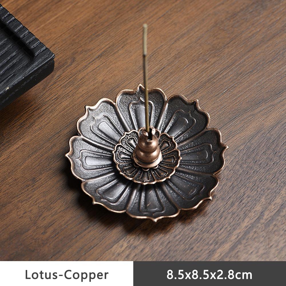 High Quality Alloy Incense Holder Lotus Shape Decorative Lotus Censer Multi-Hole Incense Burner Temples Home Office