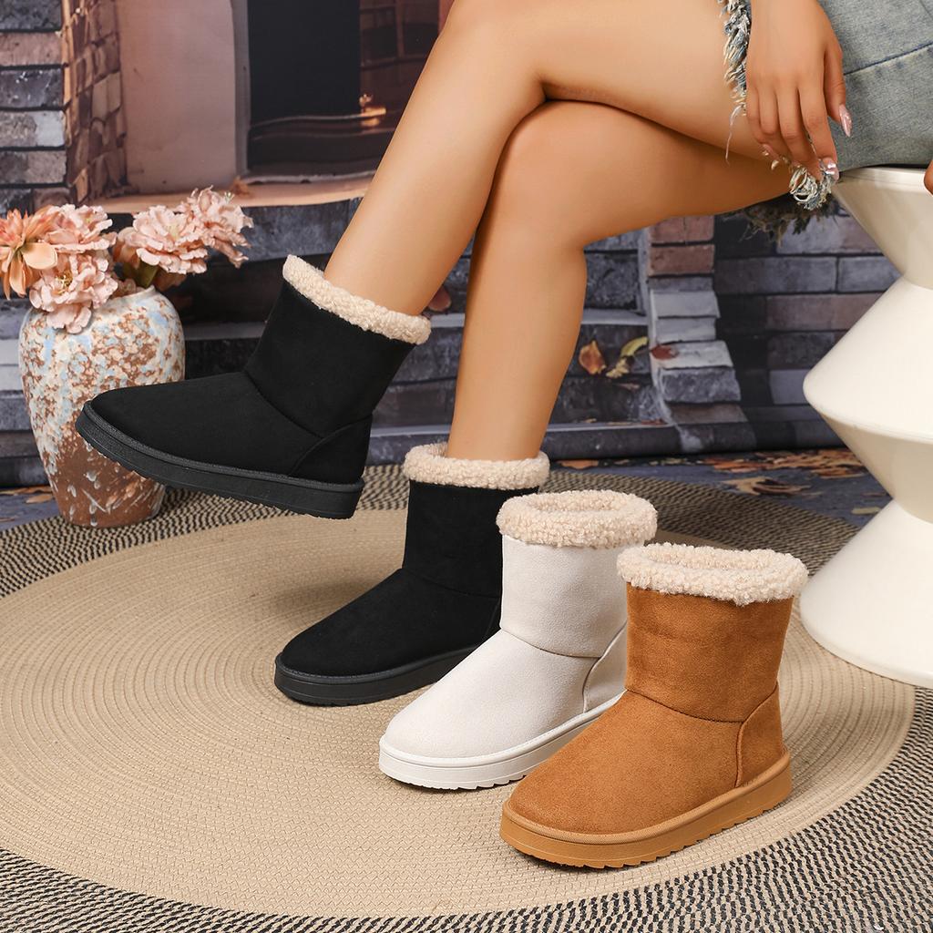 Large Size Platform Snow Boots Women's Cotton Shoes Trend Versatile Matte Warm 2025 Autumn and Winter New Fashion Cotton Shoes