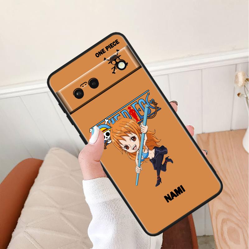 Ones-Pieces Luffys Stoßfeste Hülle Für Google Pixel 8 7A 6A 5A 5 4 4A XL Pro 5G Schwarze Handyhülle Weiche Fundas Capa Handyhülle