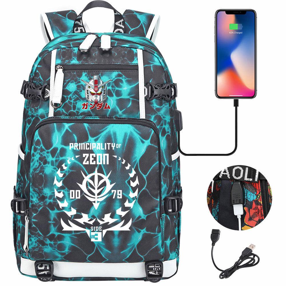 Nuovo Zaino Scolastico Stampato Mobile Suit Gundam per Studenti Adolescenti Uomo Donna Zaino da Viaggio Grande Capacità per il Tempo Libero