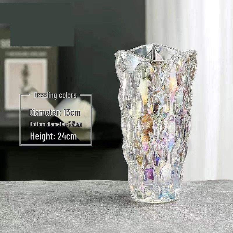 

Small Transparent Crystal Glass Vase: Elegant, Modern Decor for Fresh Flowers in Living Room