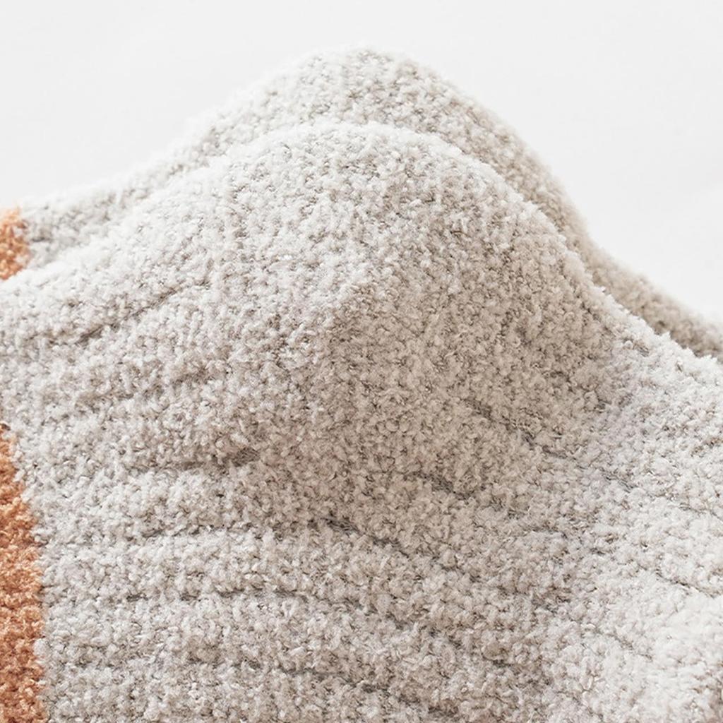 3 Paar Korallenvlies Babysocken Winter Warm Mittelhohe Socken für Säugling Kleinkind Patchwork Lockere Mündung Lange Socken