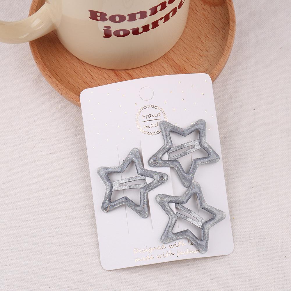 Korean Y2K Silver Star Hairpin - Versatile Metal Five-Pointed Star BB Clip Accessory