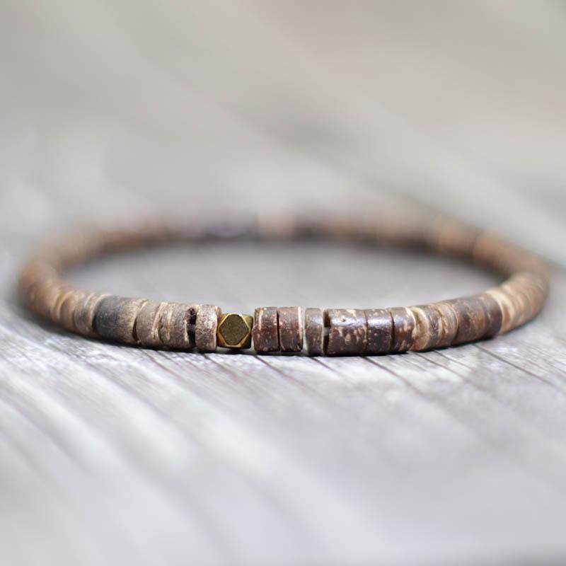 Minimalist 4mm Natural Wood Bracelet For Men Female Braslet Beads Irregular Wenge Wood Brazalete Gift For Him Accessories Joyas