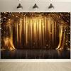 1 2D-Banner mit glänzenden goldenen Glitzerpartikeln – geeignet für Hochzeiten, Festivals, Partys und in mehreren Größen erhältlich