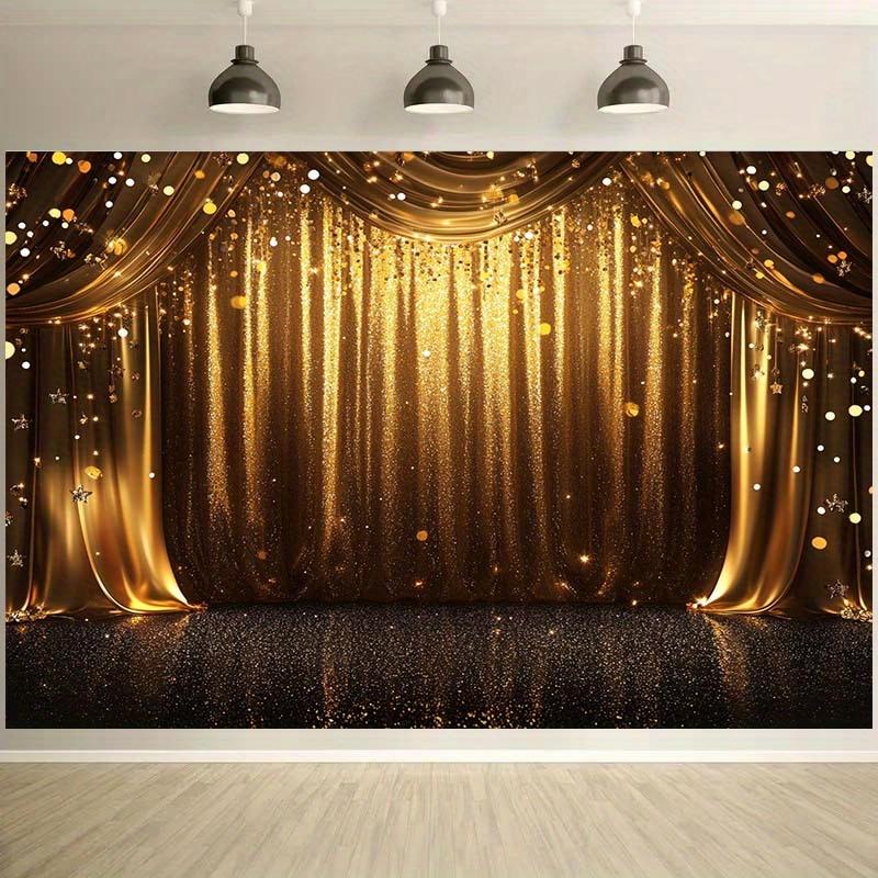 1 2D Banner Shiny Golden Glittery Particles - Suitable for Weddings Festivals Parties and Available In Multiple Sizes