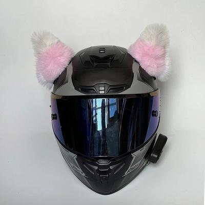 Casque de moto créatif et mignon, oreilles de chat en peluche, 1 paire, décoration de casque de motocross, autocollant, accessoires de cosplay, style cadeau
