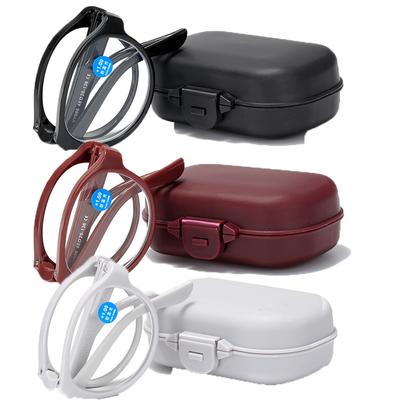 3 Farben Männer Frauen Falten Lesebrille Ultraleicht Presbyopie mit Box Unisex Runde Anti-blaues Licht Weit Sicht Brillen
