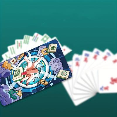 2 Stück, eine Schachtel mit 144 Mahjong-Karten, eine Schachtel mit 100 Rechenchips, Reise-Einfachverpackung, verdicktes Mahjong-Poker, Mini-Papier-Mahjong-Karten