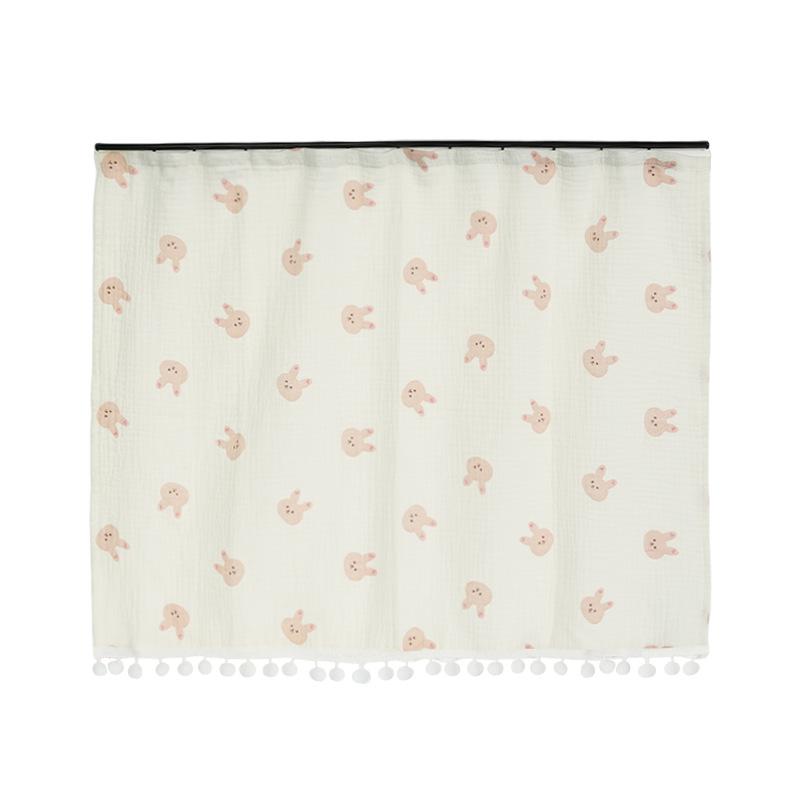 Car Side Window Sunshade Curtain with Embedded Rail, Cute Cotton Gauze Privacy Shade, Heat Insulation UV Protection Auto Window