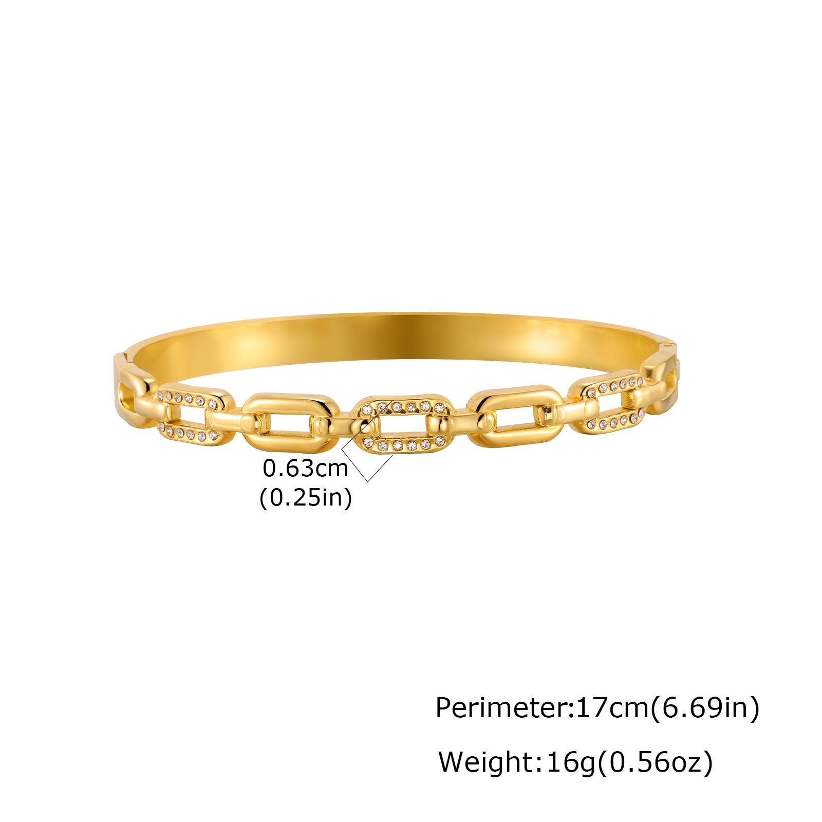 

Zircon Stainless Steel Bangle Bracelet for Women, Elegant Stack Hand Wrist Sparkling Crystal Inlay, Non Tarnish Jewelry