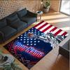 Amerikanisches Patriotisches Thema Kristall Samt Teppich Personalisierter Benutzerdefinierter Name Text Weiche Bodenmatte Heimdekoration