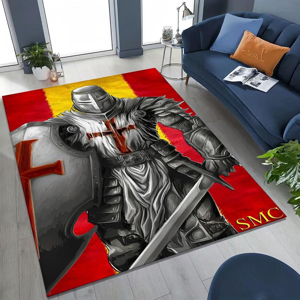 Templar Blood Knight Honor Holy Crusader Cartoon Rug for Bedroom Living Room Sofa Home Doormat Decor,Kid Play Non-slip Floor Mat