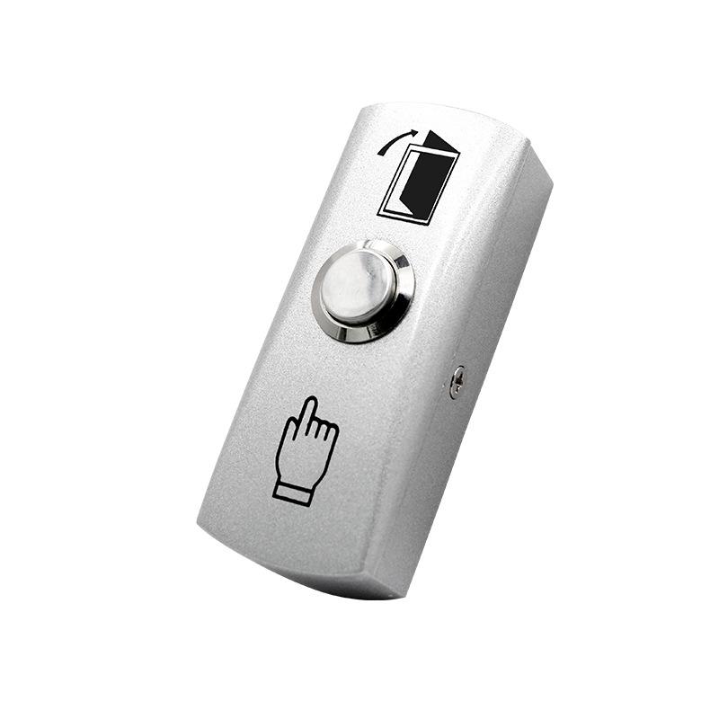 Narrow Frame Metal Exit Button Switch, Surface Mounted, Self-Resetting, Normally Open/Closed, Mini Type with Back Box.