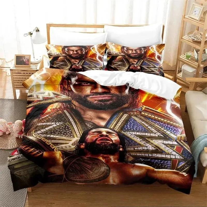 Parure de lit Wrestler Roman Reigns, housse de couette, housse de couette, taie d'oreiller, taille King, Queen, Twin, garçons, filles, adultes