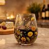 Hummingbird Morning Glass Cup, 18oz Floral Garden Tea Glass for Coffee Juice Wine, Hand Painted Art Decor Gift for Mom