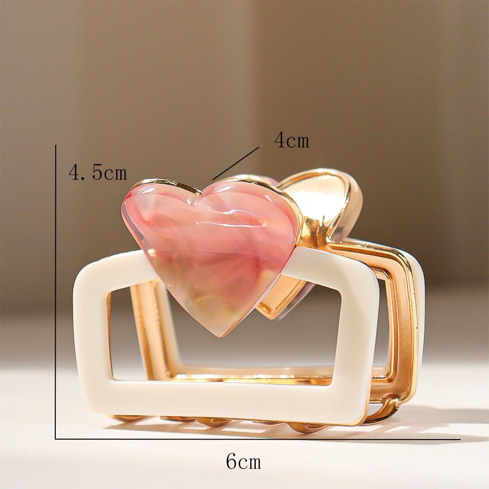 1pc Love Square Hair Clip, Simple Vinegar Clip, Personalized and Fashionable Temperament, Shark Clip Hair Clip Headband
