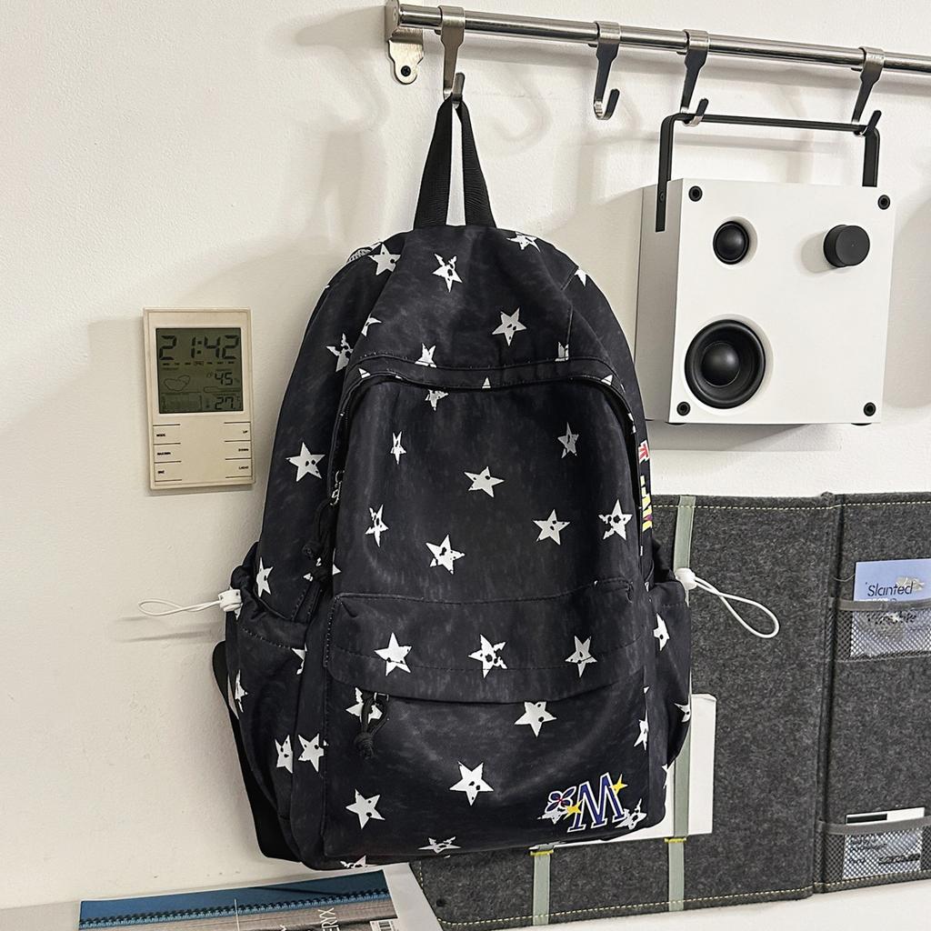 Schoolbag Star Backpack for Men and Women, High Value Ins Large Capacity Backpack, Light and Simple, Junior High School Student College Student