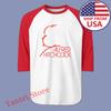 Alfred Hitchcock Crime Master Men's Raglan White Red Size S To 2XL